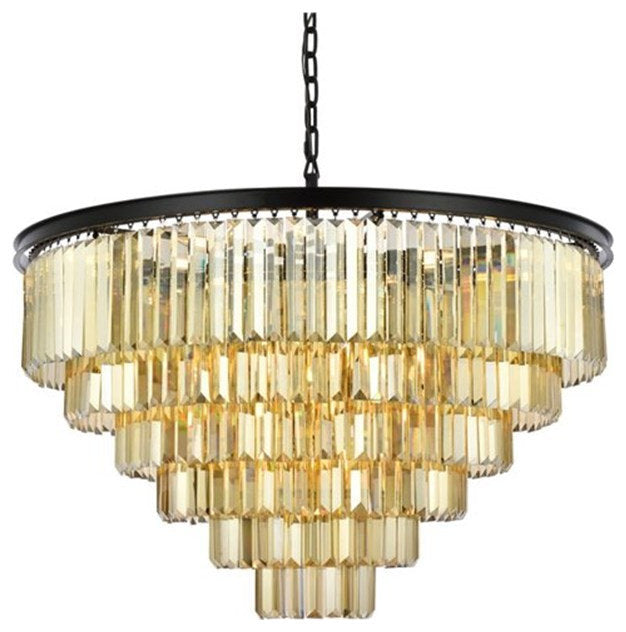 Urban Classic Sydney 33-Light Metal Royal Cut Chandelier in Matte BlackBy Urban Classic