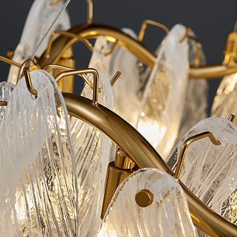 Zafferana Etnea | Round Smoke Gray Crystal Chandelier for Bedroom, White, 33.5"By Miron Demid LLC