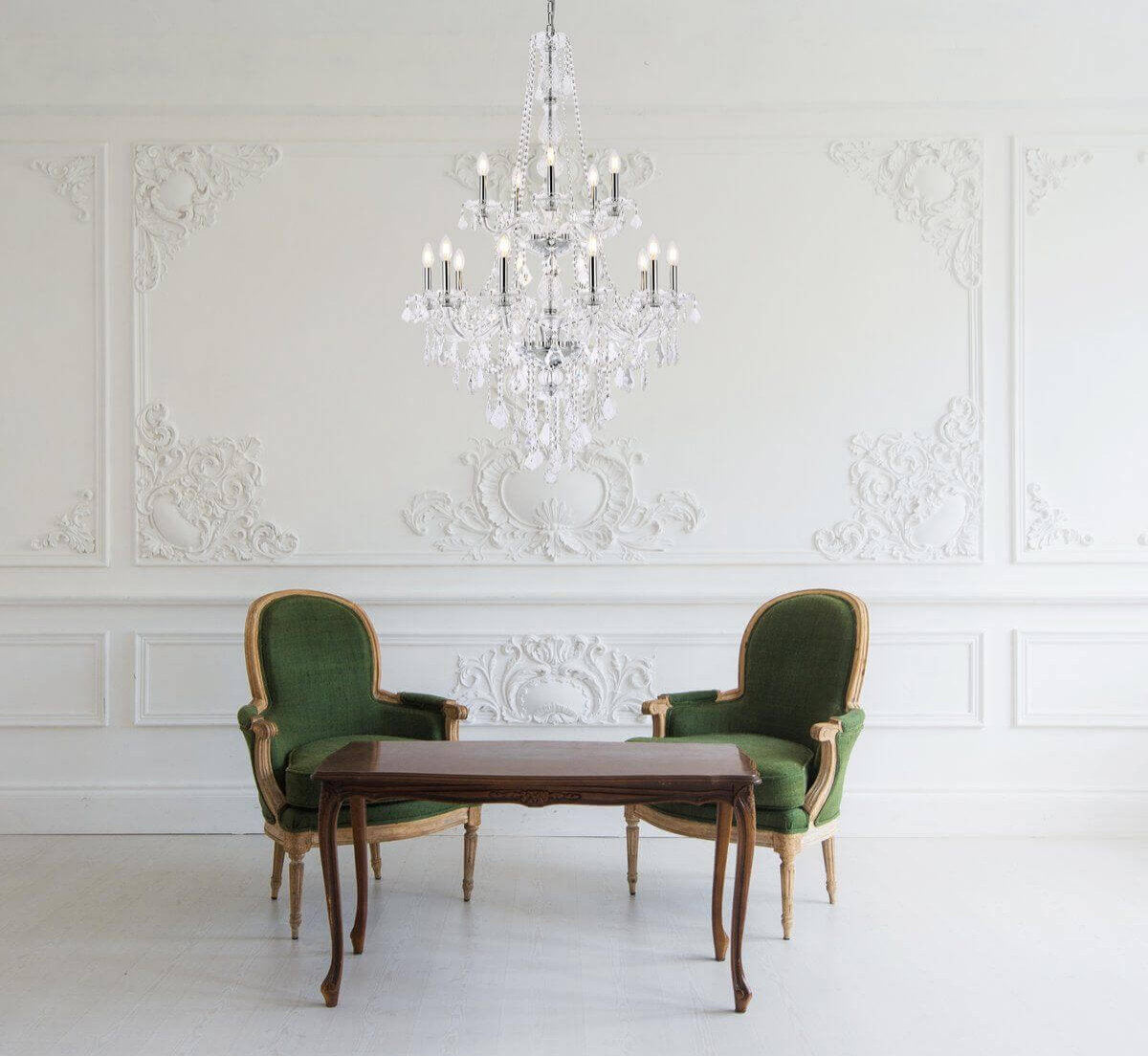 Elegant Lighting Verona Crystal Chandelier, Chrome, 32.00, Golden TeakBy Elegant Furniture & Lighting