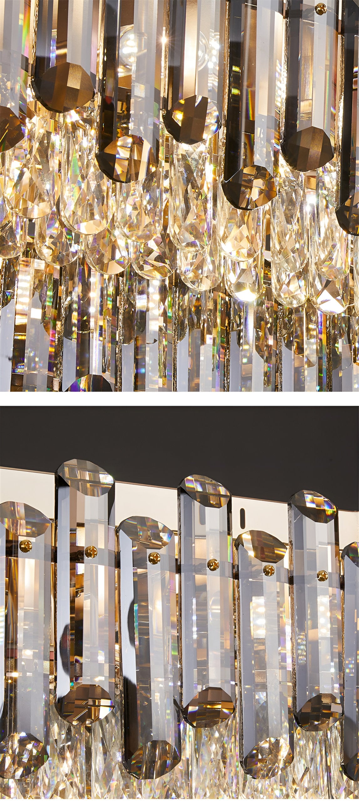 Acciano | Modern Rectangular Crystal LED Chandelier, L39.4xw27.5xh12.9", Cool LightBy Miron Demid LLC