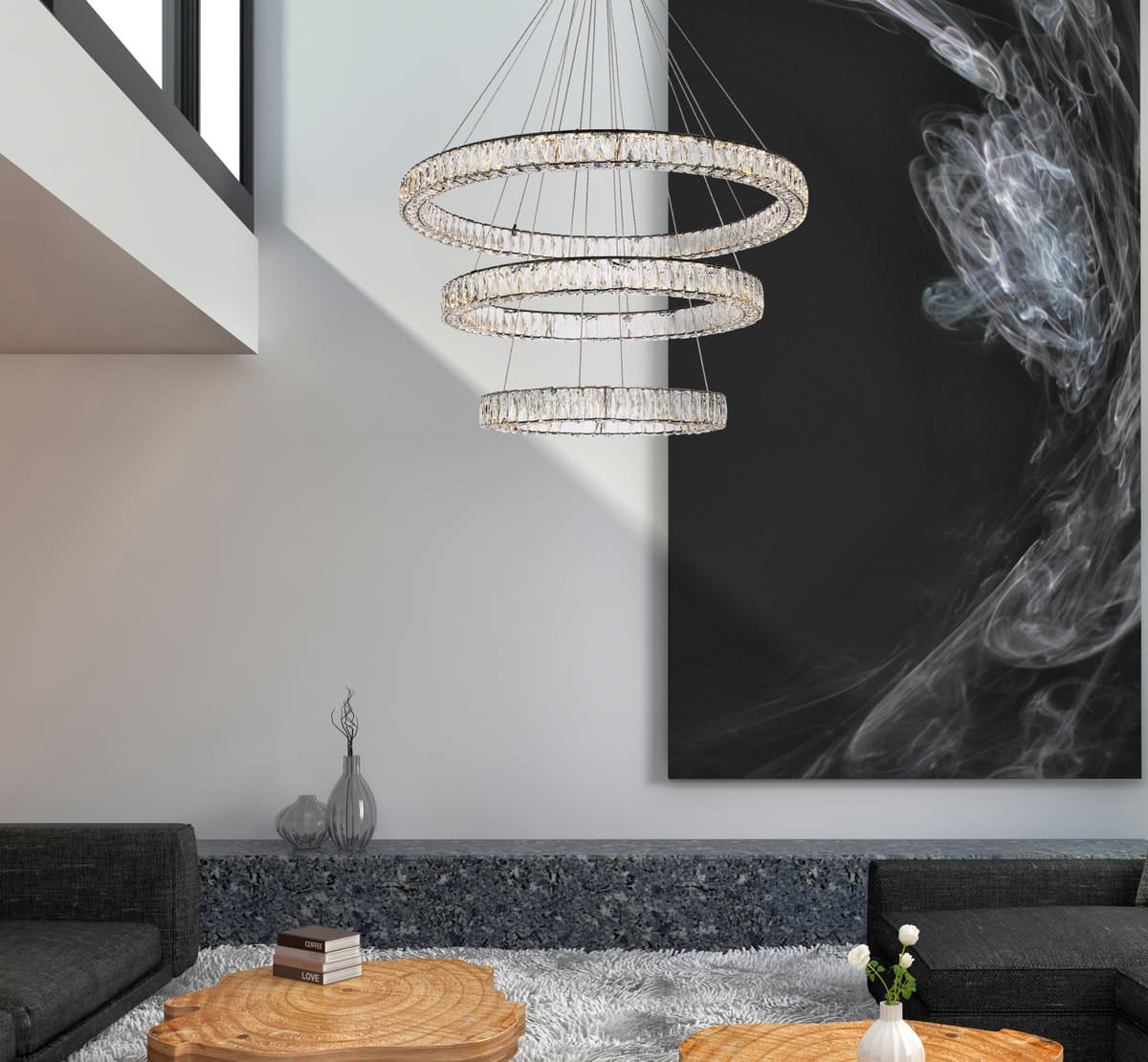 Modern Black 3-Light ChandelierBy Home Living
