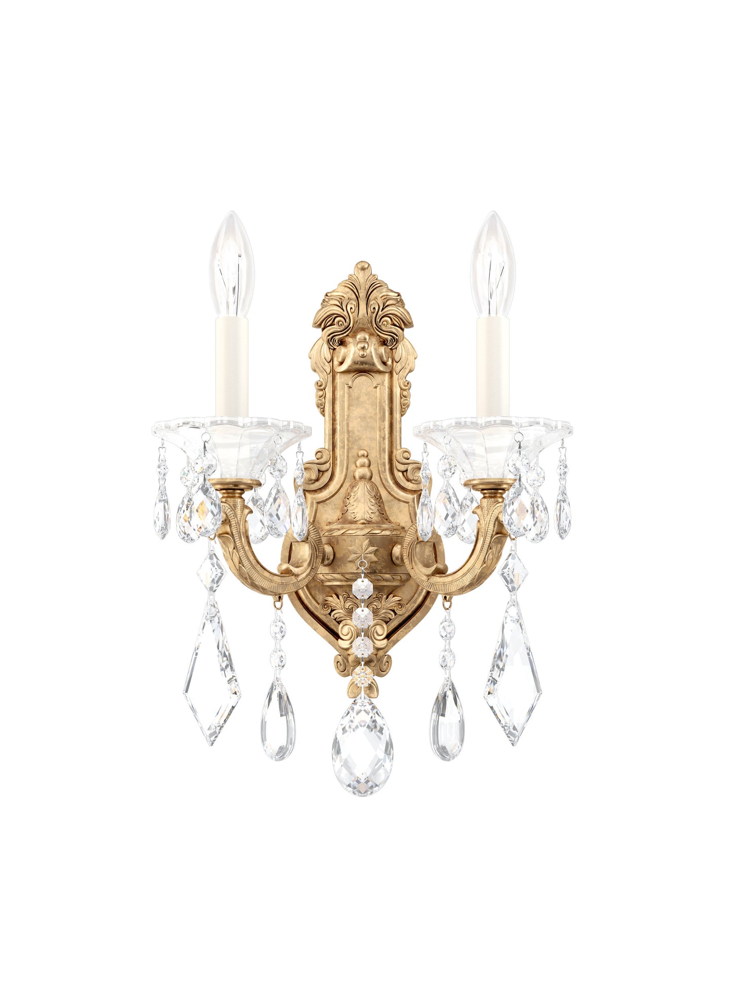 Schonbek 5070-26S, 2 Light Crystal Sconce In French GoldBy Schonbek