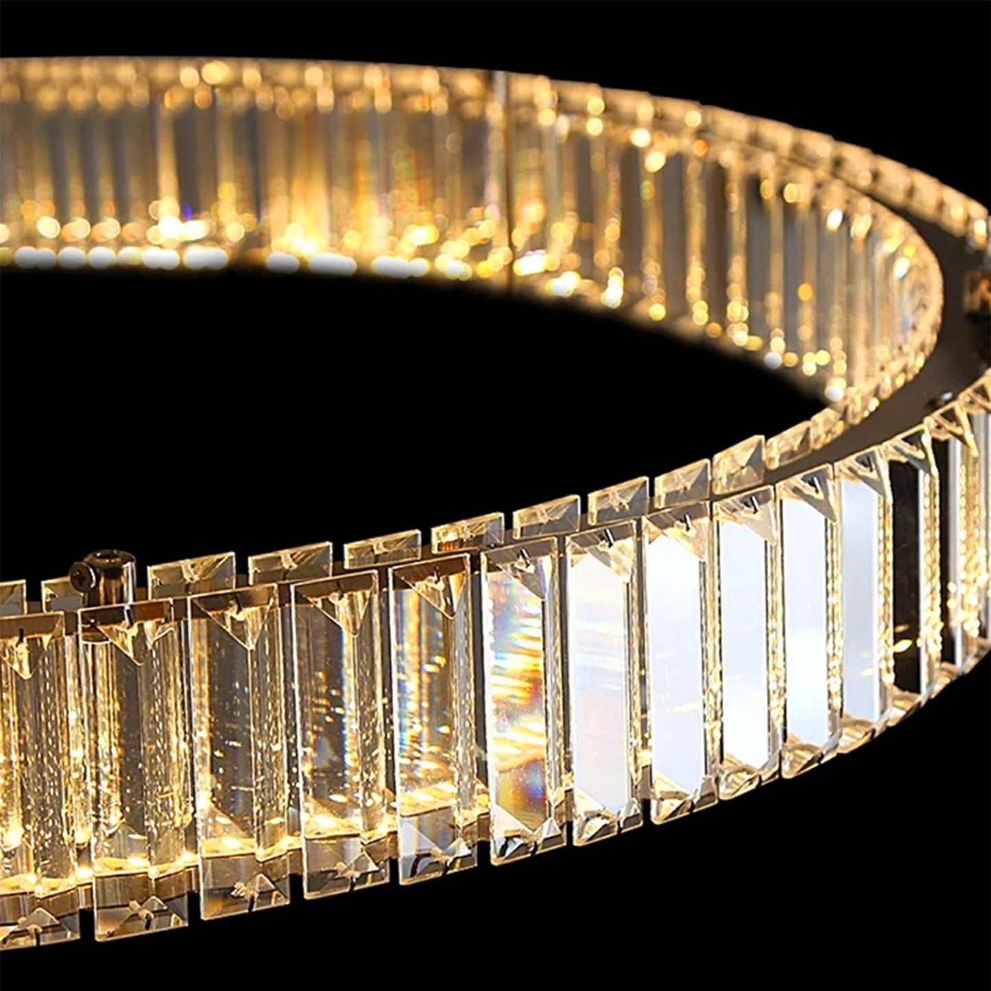 Agrate Conturbia | Stunning Cascading Crystal Rings Pendant Chandelier, Dia50+70+30+40+60+30+40cm / Dia19.7+27.6+11.8+15.7+23.6+11.8+15.7'By Miron Demid LLC