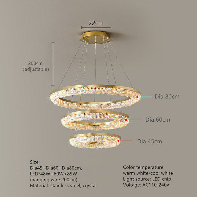 Bergamo 3-Tier Crystal Ring ChandelierBy MORSALE