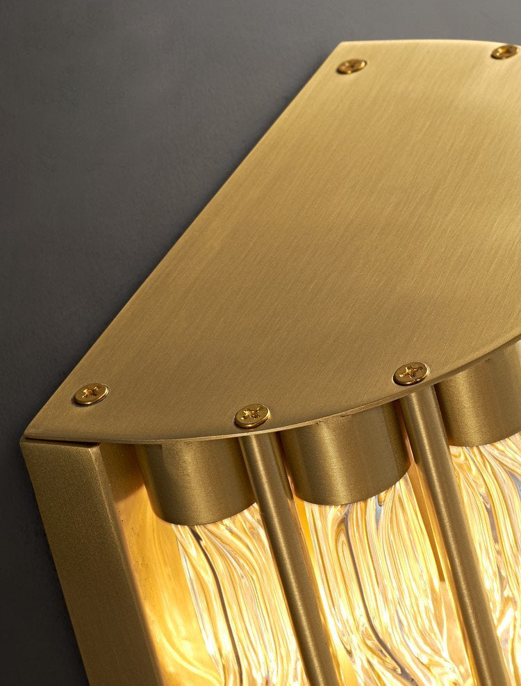 Luxury Golden Crystal Wall Lamp, L7.1xw4.7xh23.6", Warm LightBy Miron Demid LLC