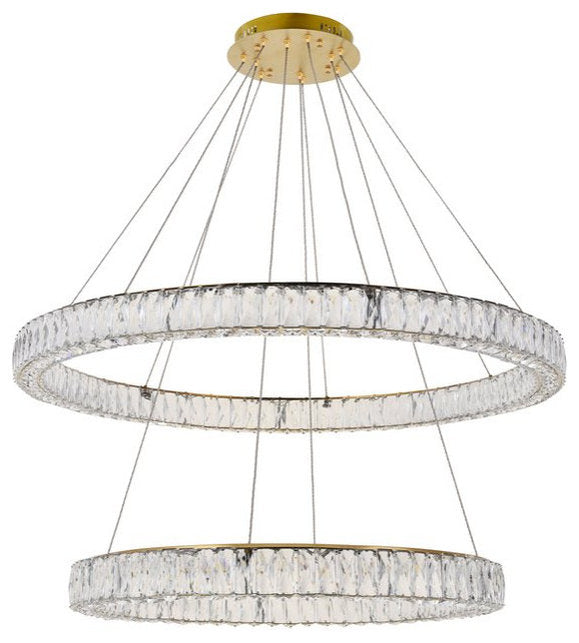 Madeleine Integrated LED Light Gold Chandelier Clear Royal Cut CrystalBy Home Living