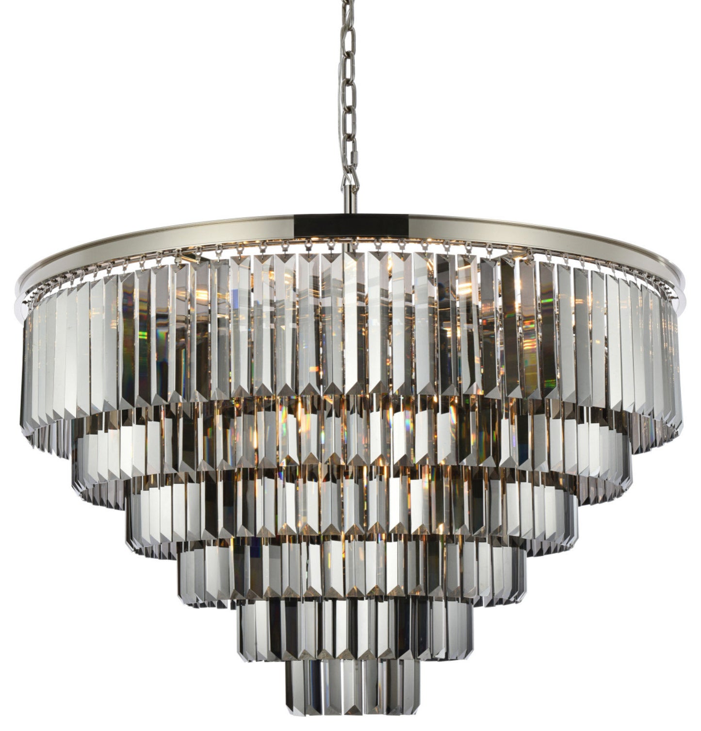 Elegant Lighting 1231D44-SS/RC Sydney 33 Light 44"W Crystal - Polished NickelBy Elegant Furniture & Lighting