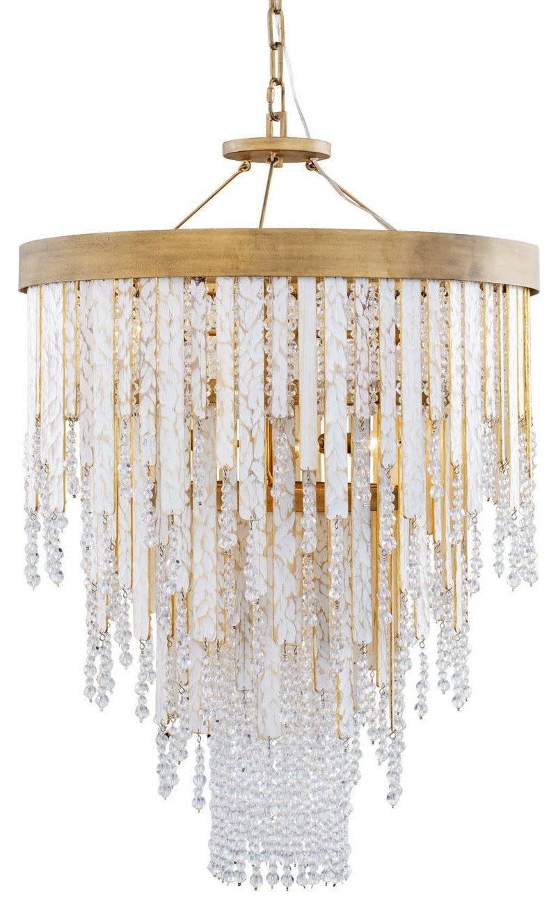 Varaluz 359C07 Lafayette 7 Light 24"W Crystal Waterfall - Havana GoldBy Varaluz