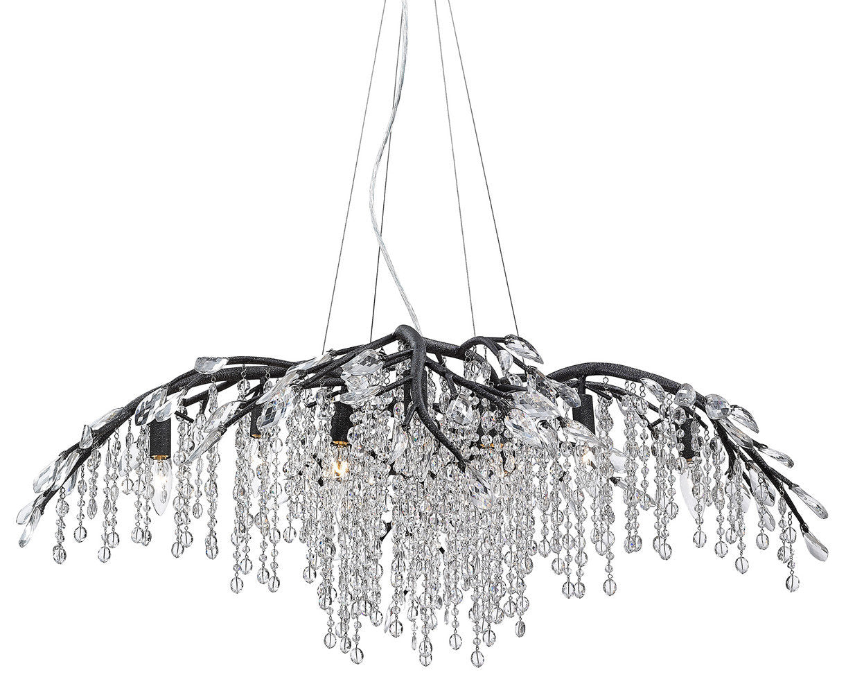 Autumn Twilight 12 Light Chandelier in Black IronBy Golden Lighting