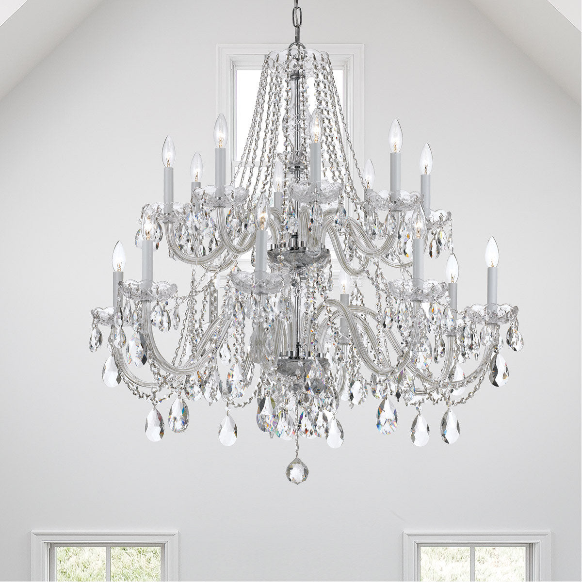 Traditional Crystal 16 Light Chandelier, Polished Chrome, 16, ClearBy Crystorama Lighting