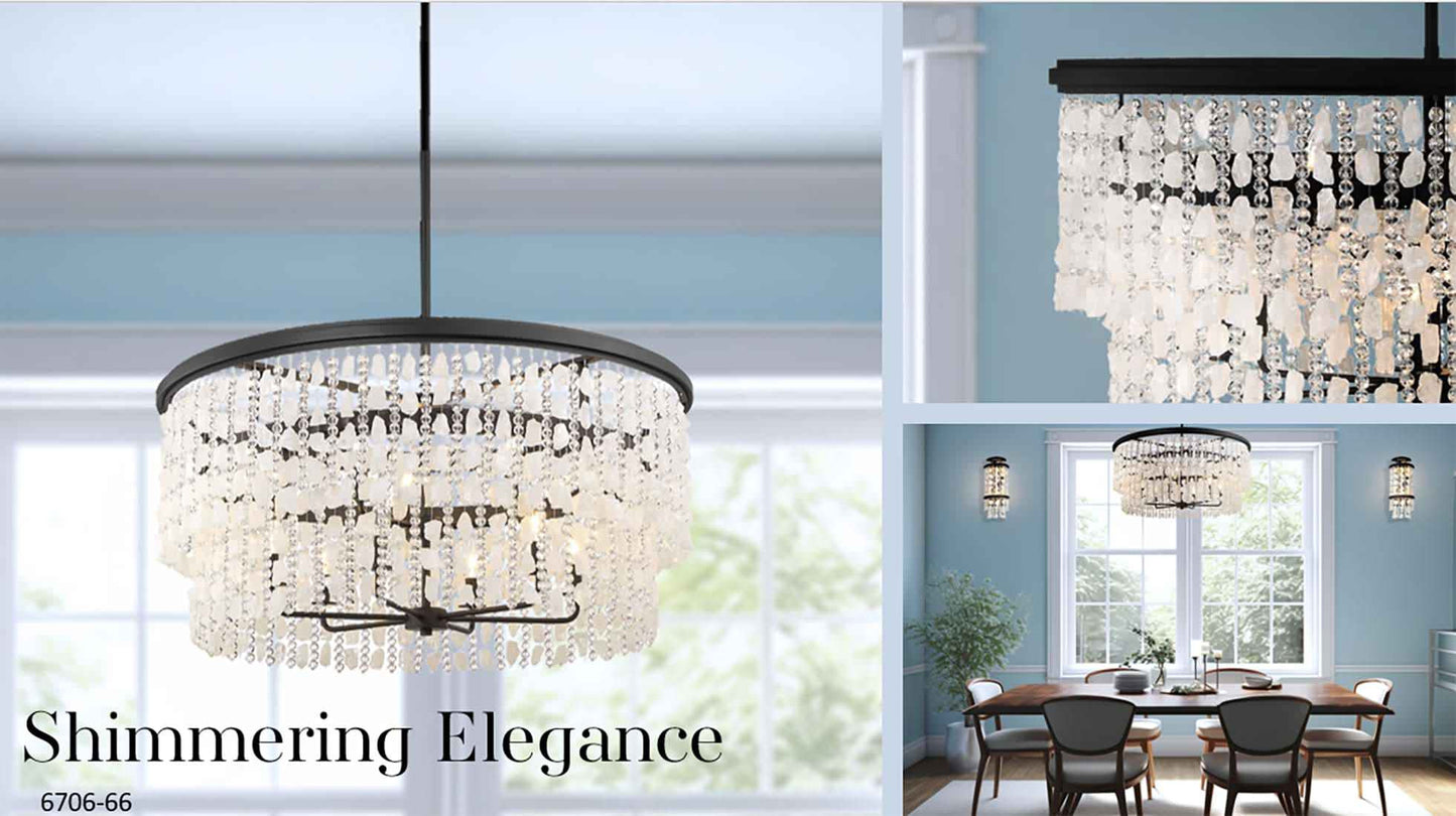 Minka Lavery 6706 Shimmering Elegance 9 Light 36"W Crystal - Sand CoalBy Minka Aire