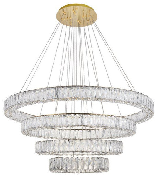 Madeleine Integrated LED Chip Light Gold Chandelier Clear Royal Cut CrystalBy Home Living