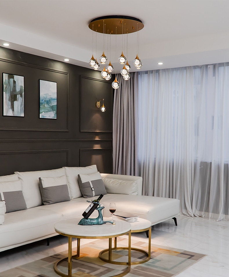 MIRODEMI? Pigna | Modern Crystal LED Chandelier with Hanging Balls, 13 LightsBy Miron Demid LLC