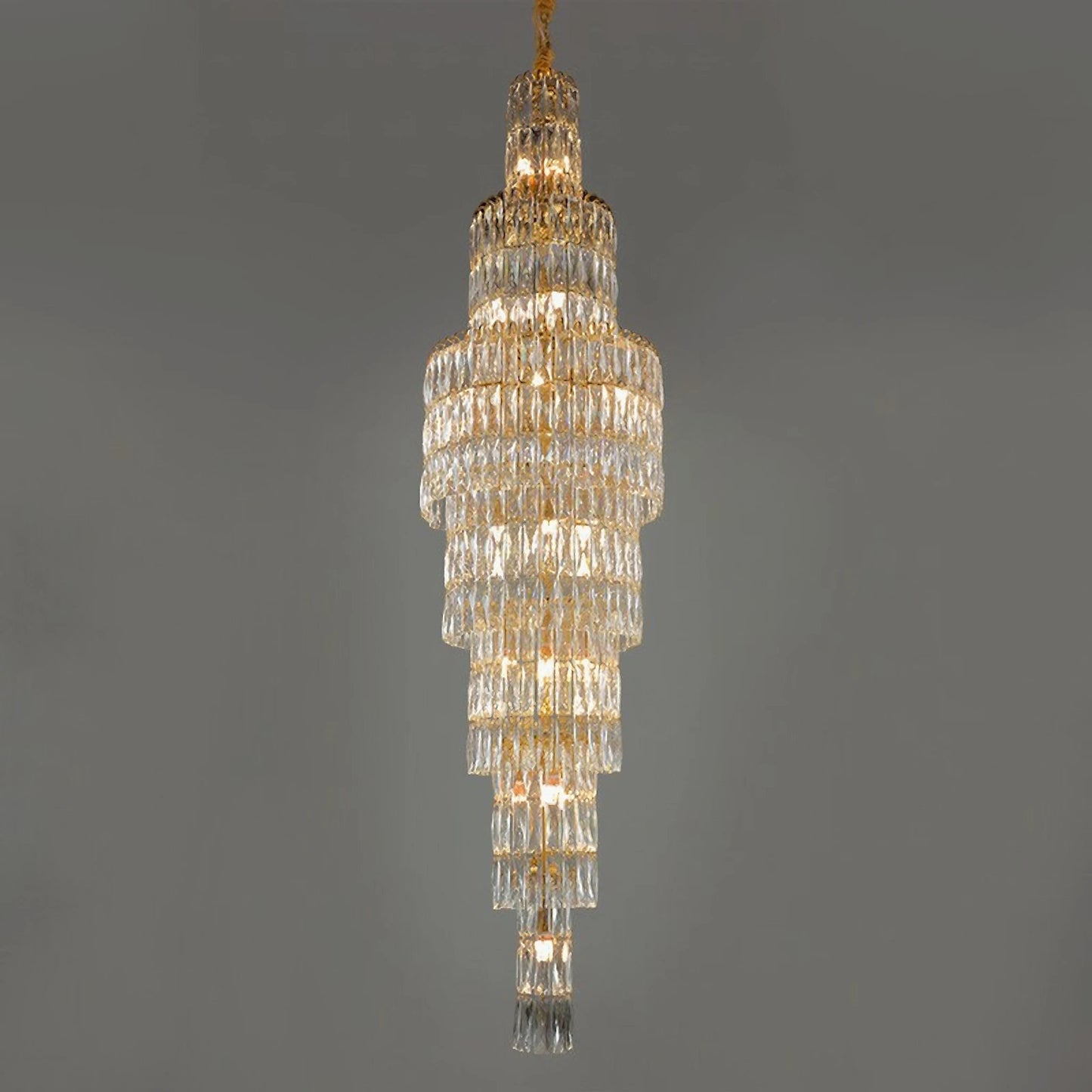 Pegli | New Luxury Long Crystal Chandelier for StairwayBy Miron Demid LLC