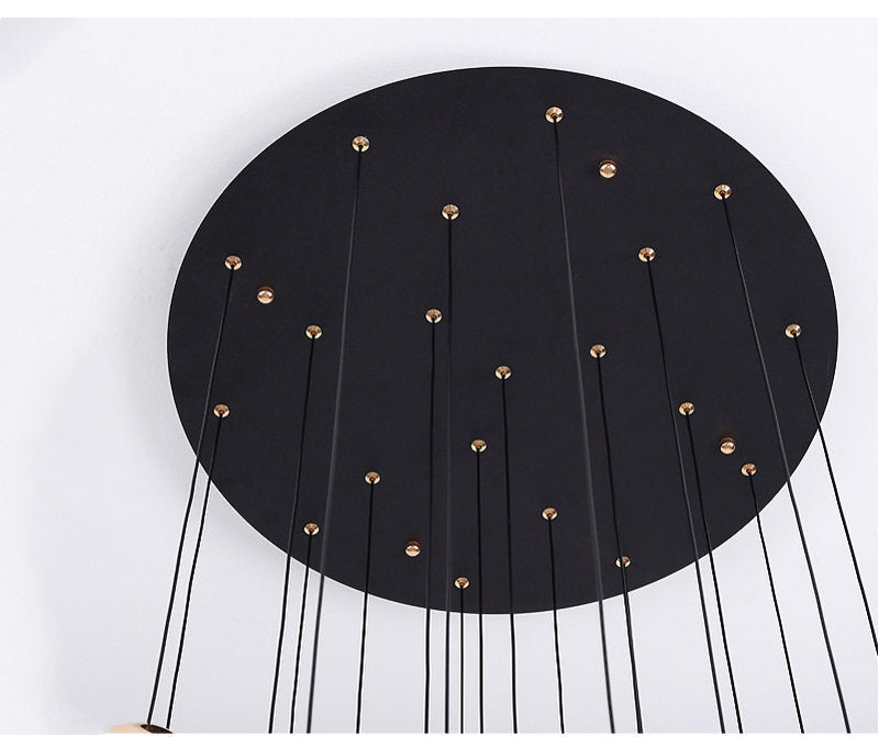 MIRODEMI? Laigueglia | Crystal LED Chandelier with Hanging Balls, Black + Gold, 24 Lights, Cool Light, DimmableBy Miron Demid LLC