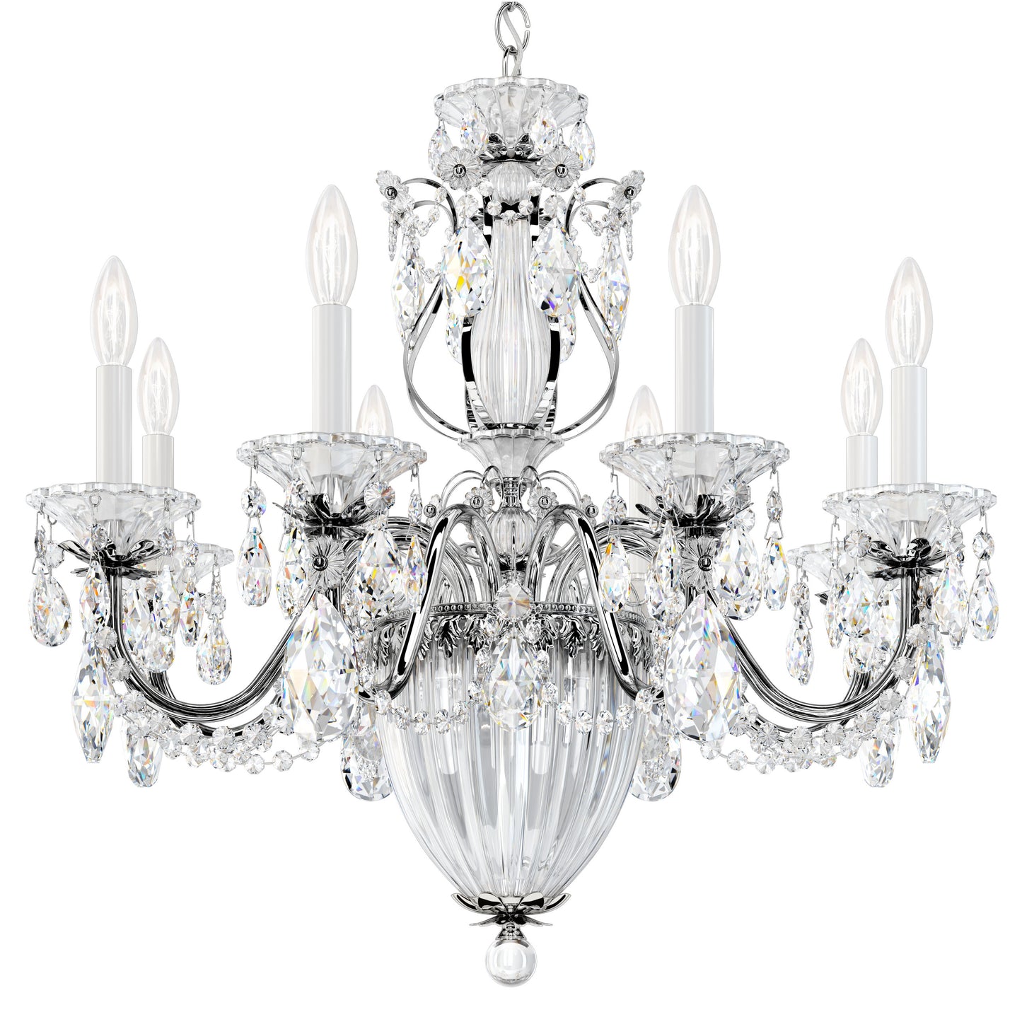 Schonbek 1238N-40S 11 Light Crystal Chandelier, Polished SilverBy Schonbek
