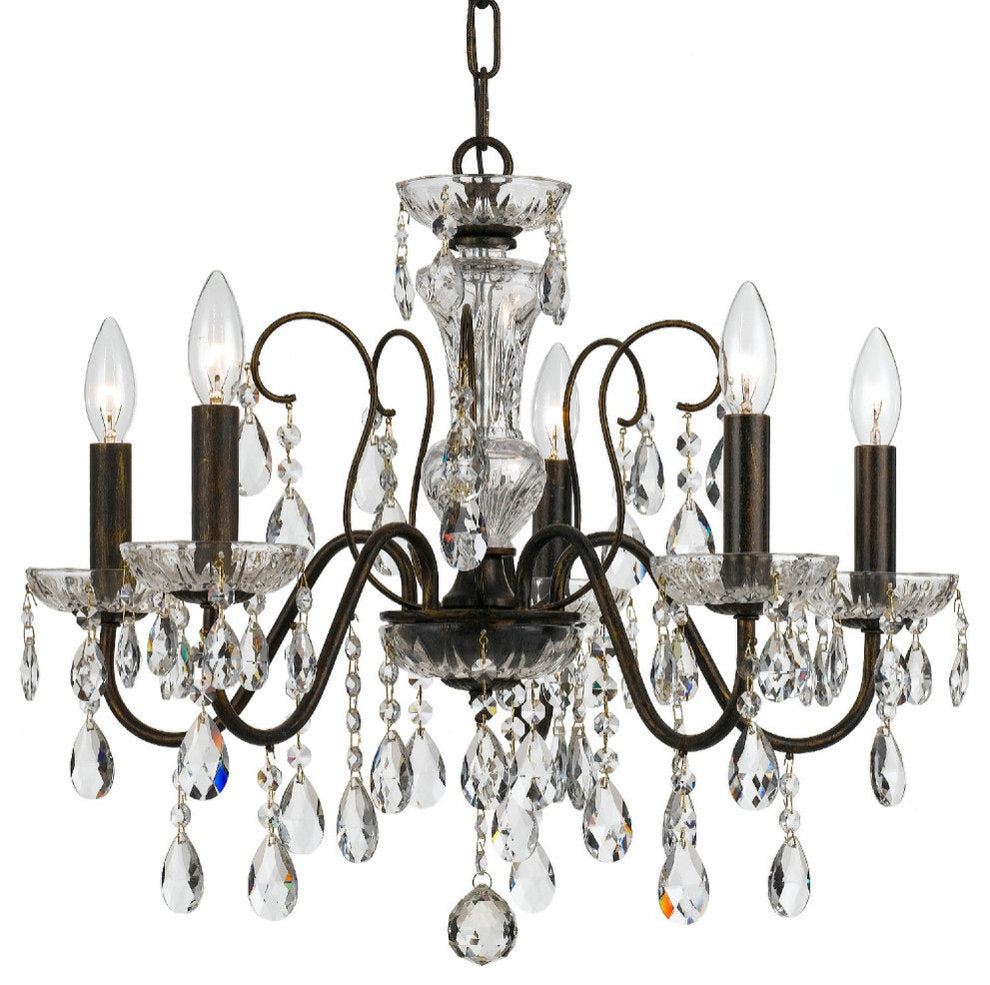 Butler 5 Light Clear Crystal English Bronze ChandelierBy Crystorama Lighting