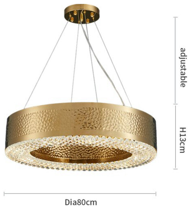 Giovanni Gold Plated Crystal Chandelier, Diameter 32"By MORSALE