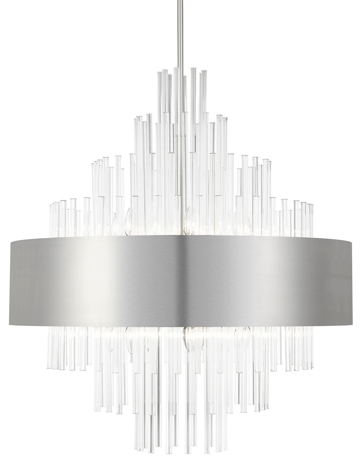 Livex Lighting 48877 Orenburg 14 Light 35"W Crystal Waterfall - Brushed NickelBy Livex Lighting Inc.