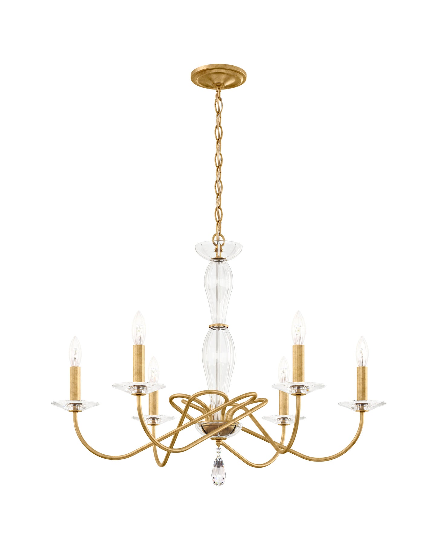 Schonbek Vx1006N-22H 6 Light Crystal Chandelier, Heirloom GoldBy Schonbek