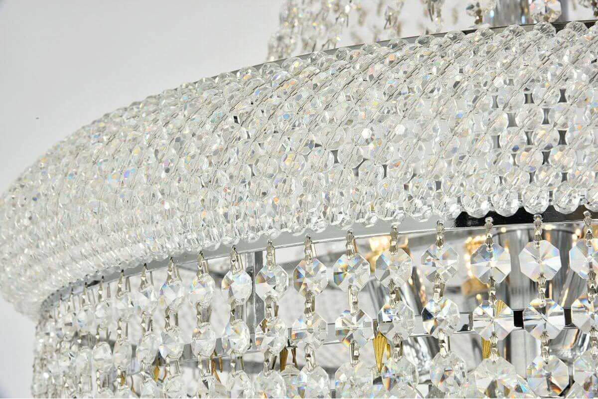 Elegant Lighting Primo Chandelier, Chrome, 36.00, 32By Elegant Furniture & Lighting