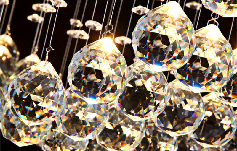 Agropoli | Luxury Rectangle LED Crystal Lamp for Dining Room, L39.4xw9.8xh39.4", Cool LightBy Miron Demid LLC