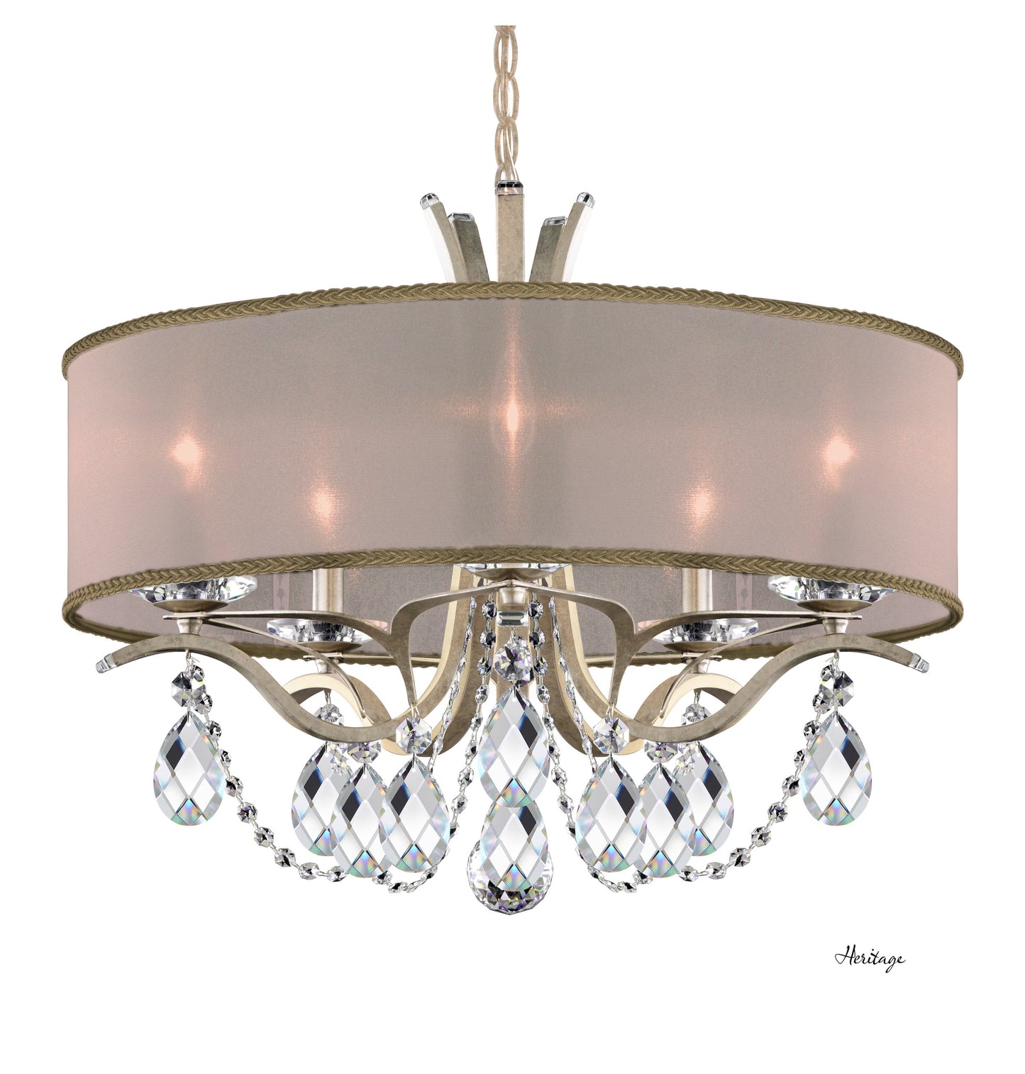 Schonbek Va8305N-48H2 5 Light Crystal Chandelier, Antique SilverBy Schonbek