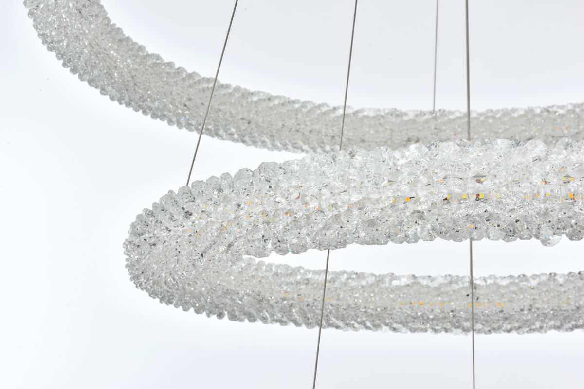 Elegant Lighting 3800G3L Bowen 32"W LED Crystal Ring Chandelier - - ChromeBy Elegant Furniture & Lighting