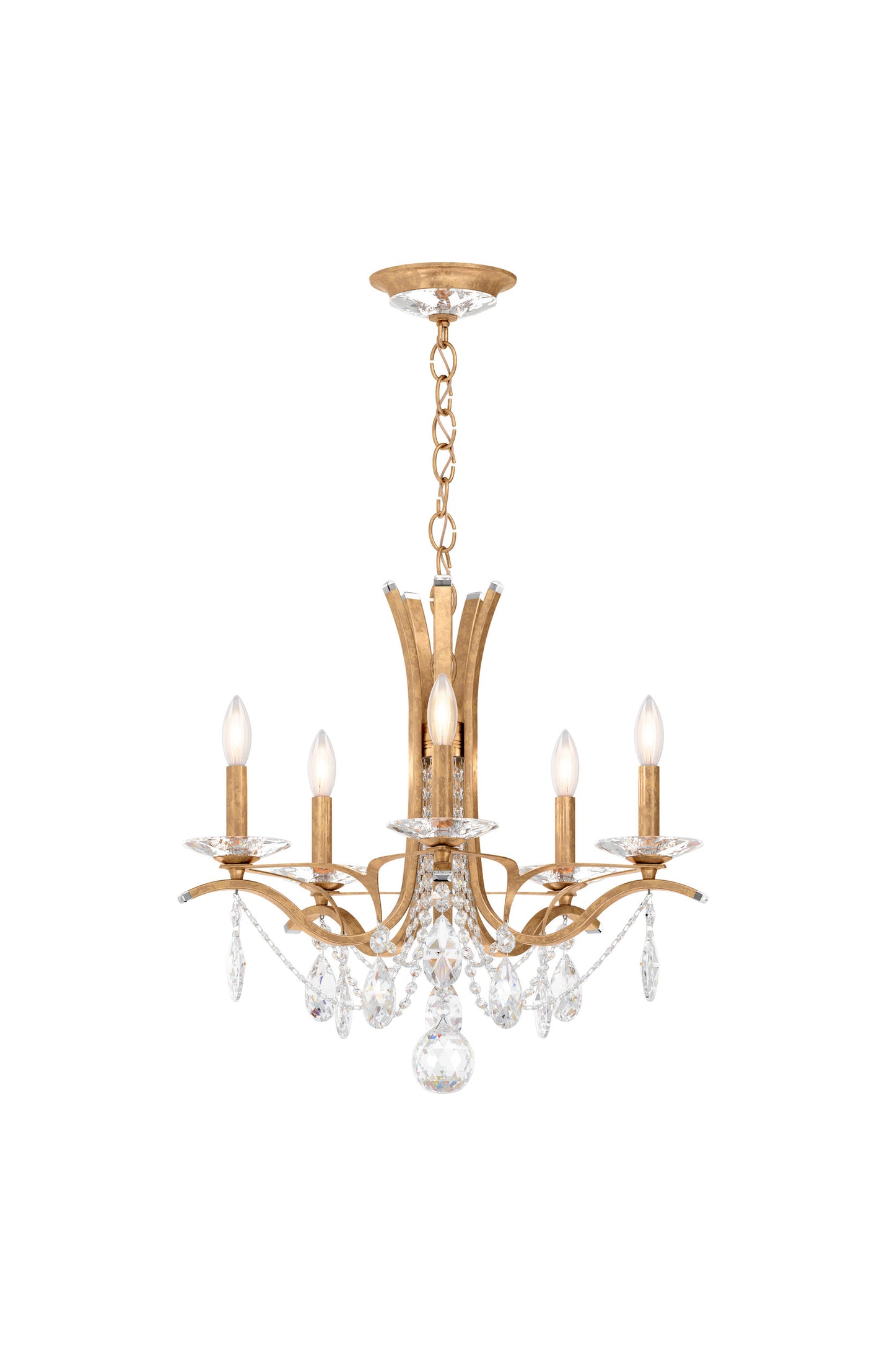 Schonbek Va8355N-26S 5 Light Crystal Chandelier, French GoldBy Schonbek