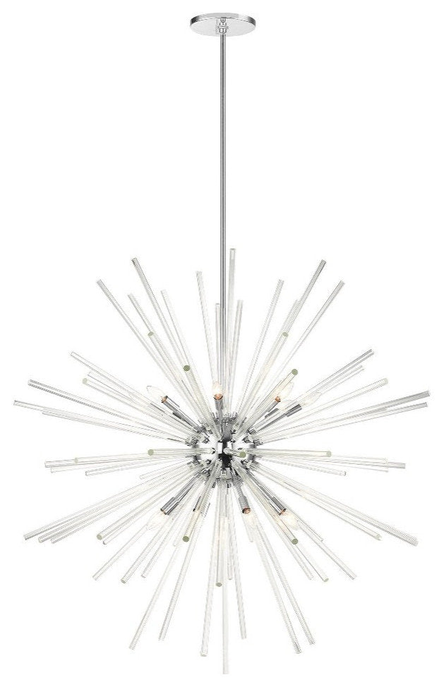 Mid Century Modern Sixteen Light Chandelier-Polished Chrome Finish - ChandelierBy Bailey Street Home