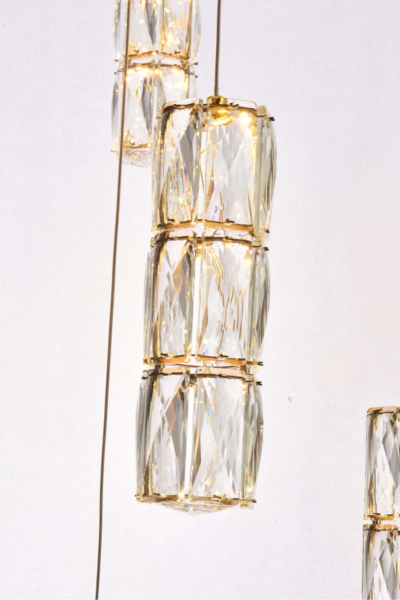 Elegant Lighting 3500D42 Polaris 25 Light 42"W LED Crystal - GoldBy Elegant Furniture & Lighting