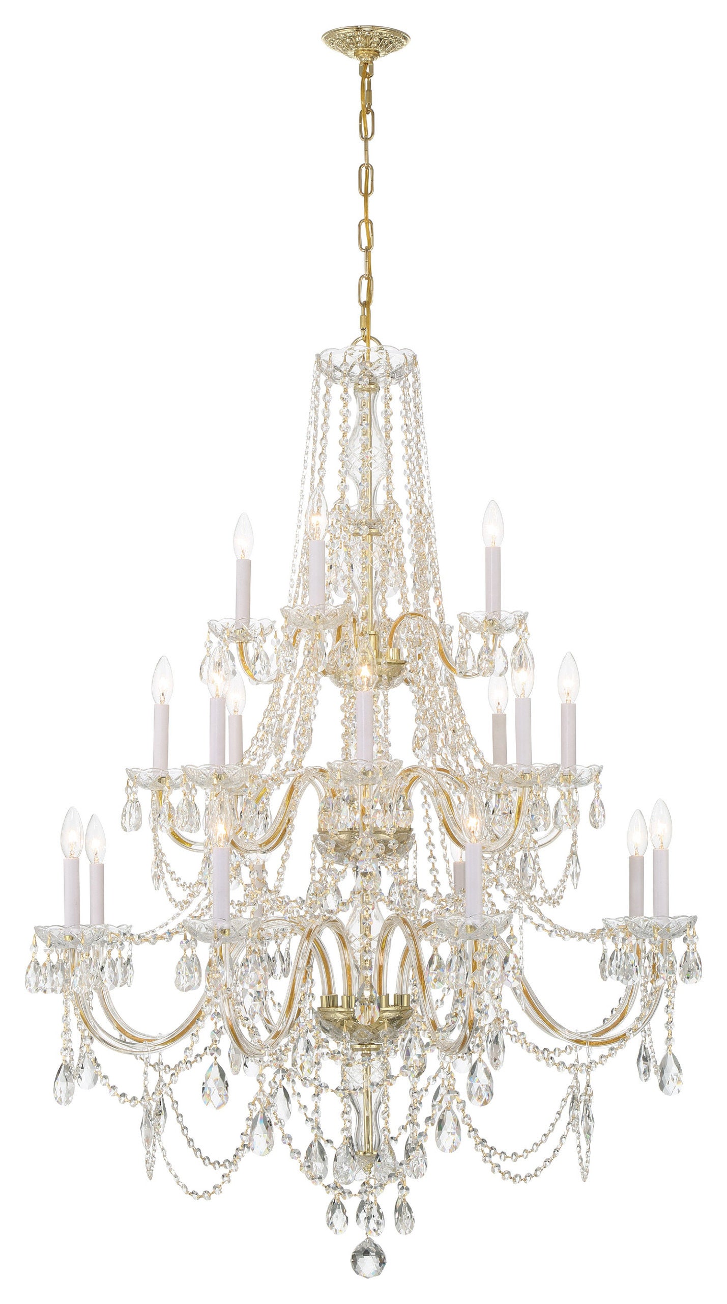 Traditional Crystal 20-Light Polished Brass ChandelierBy Crystorama Lighting
