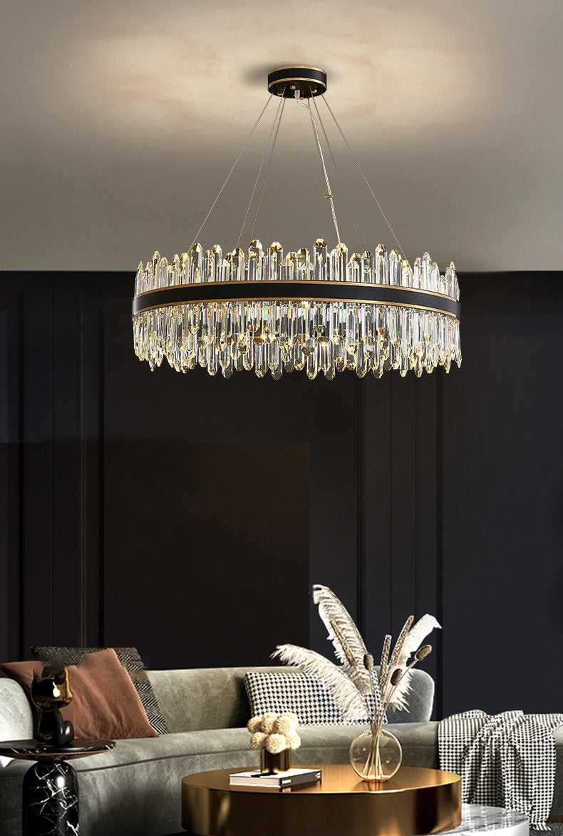 Ingria | Modern Ring LED Crystal Chandelier for Living Room, Dining Room, Dia39.4"By Miron Demid LLC