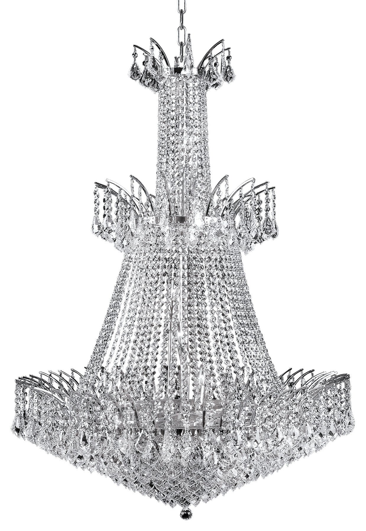 Artistry Lighting Victoria Pandluque Crystal Chandelier, Chrome, 32"x43"By Artistry Lighting