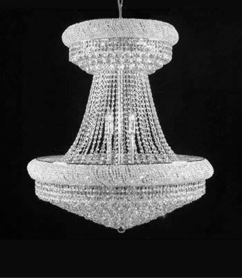 Lead Crystal Chrome Chandelier Palace Hallway Fixture, SilverBy HarrisonLane510