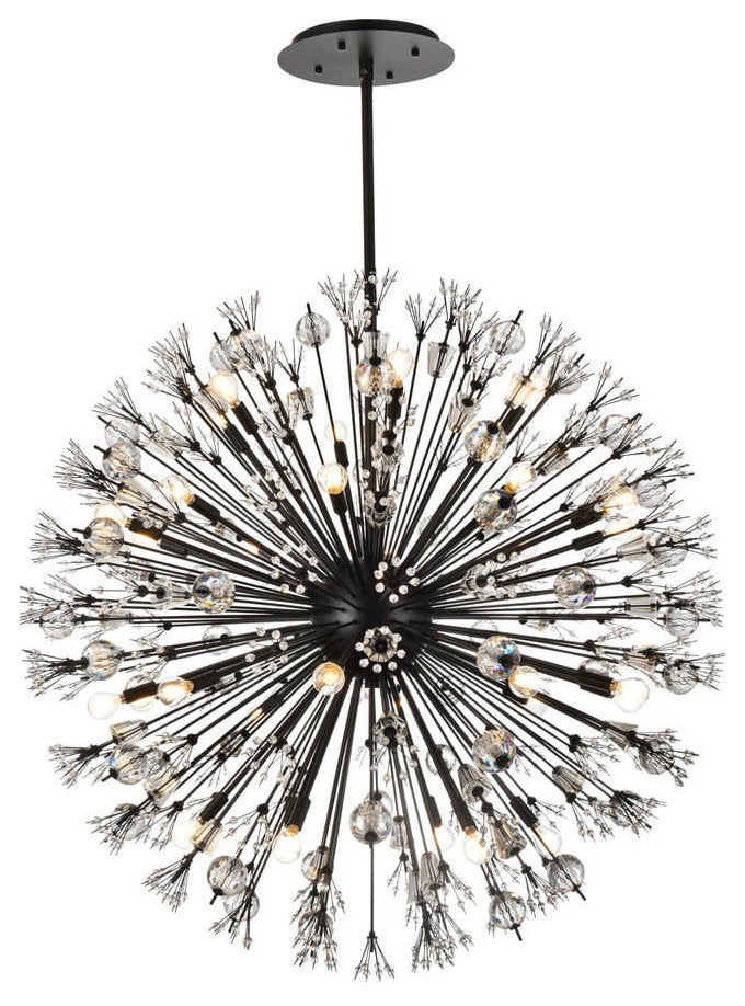 Elegant Lighting 2500D44 Vera 32 Light 44"W Crystal Sputnik - BlackBy Elegant Furniture & Lighting