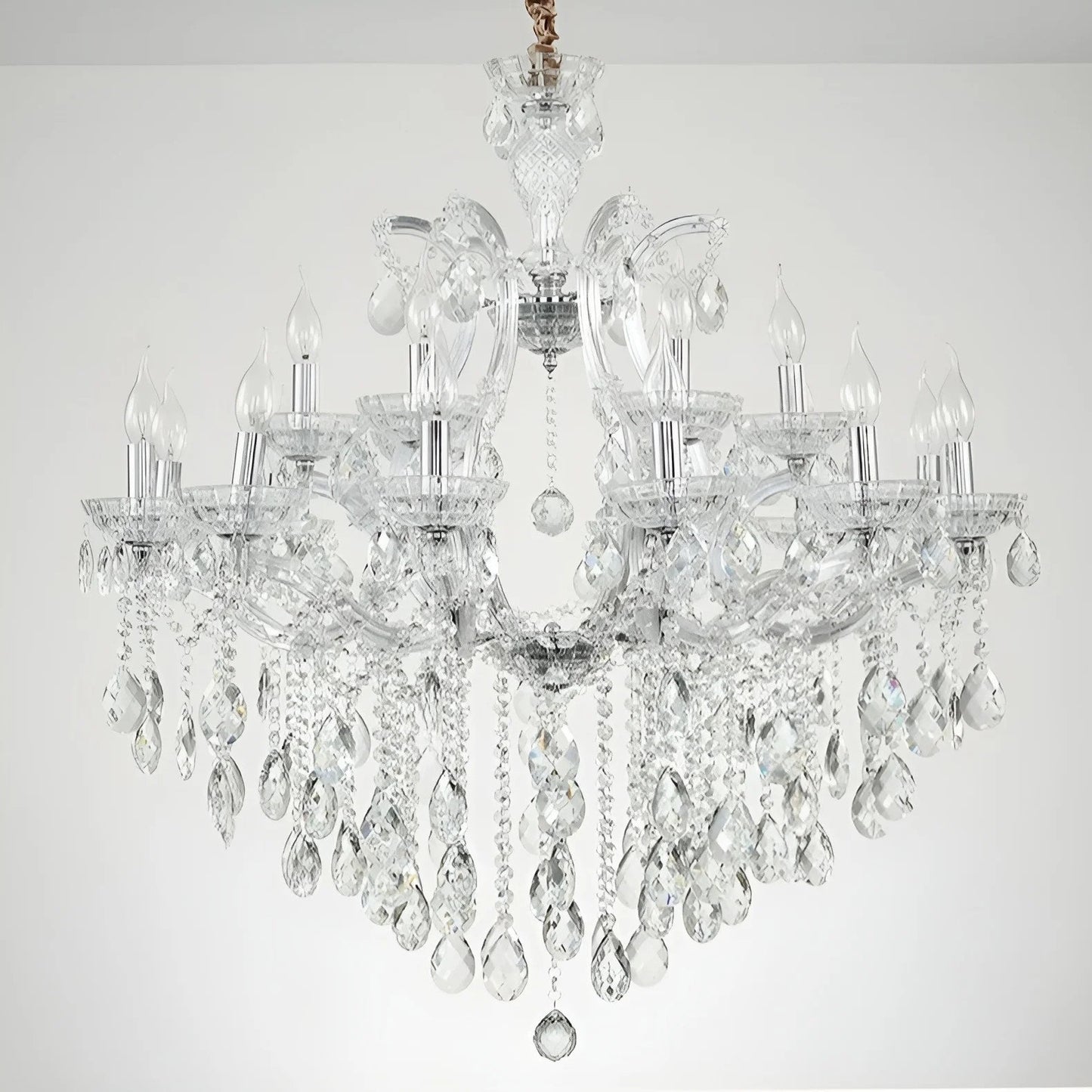 Zenevredo | European-Style Retro Crystal Candle Shape Chandelier, Amber, 15 HeadsBy Miron Demid LLC