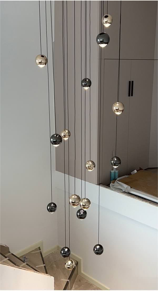 MIRODEMI? Laigueglia | Crystal LED Chandelier with Hanging Balls, Gold, 36 Lights, Warm Light, DimmableBy Miron Demid LLC