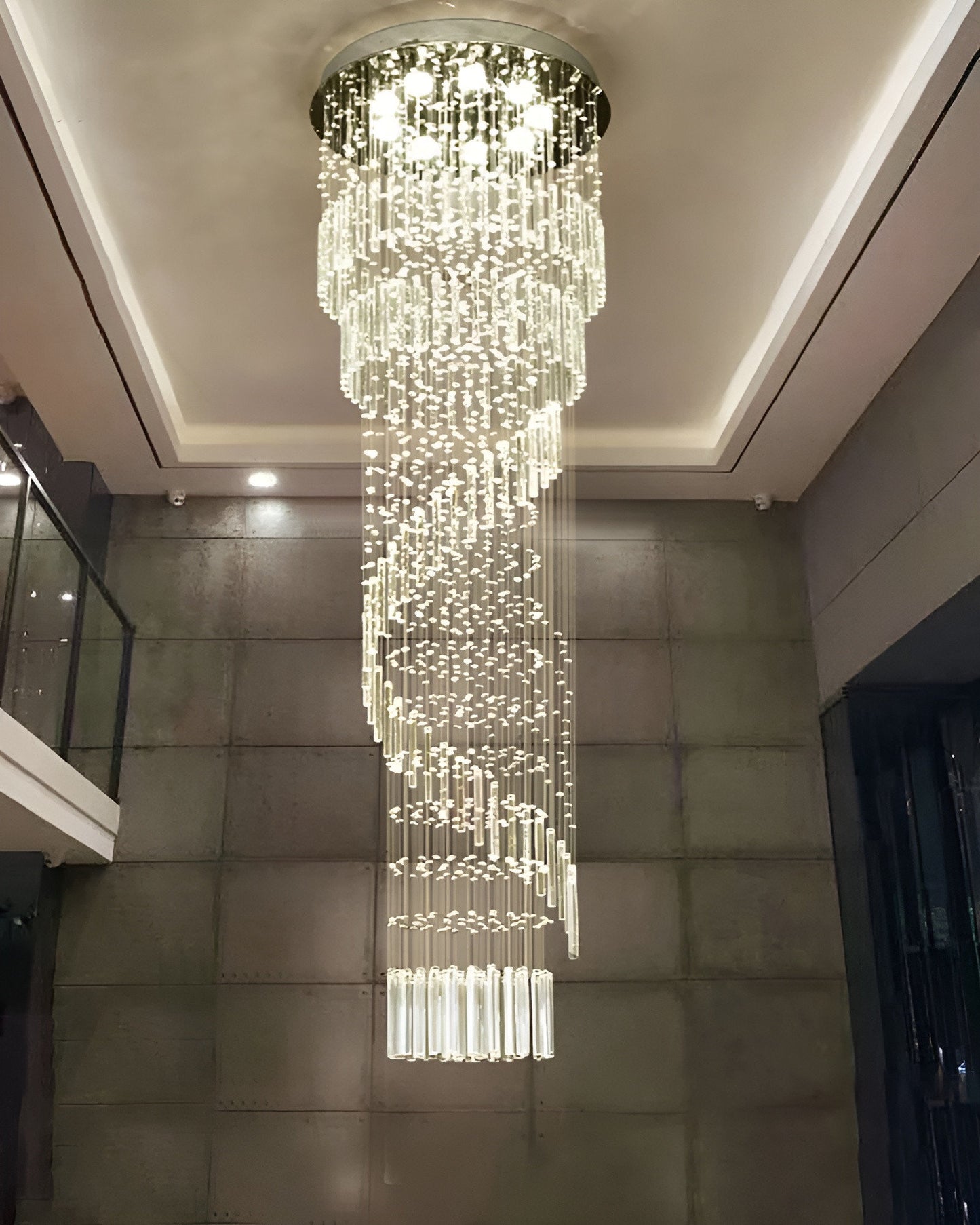Levens | Exquisite Modern Flush Mount Crystal Chandelier, Dia31.5xh118.11" / Dia80xh300cm, Cool LightBy Miron Demid LLC