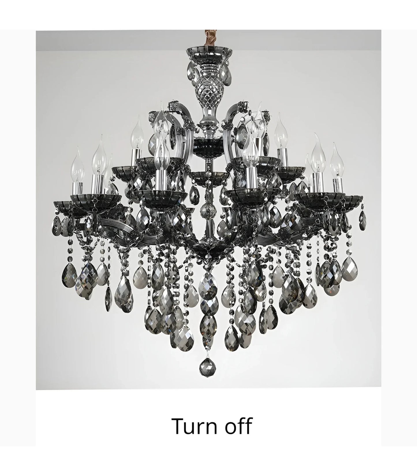 Zenevredo | European-Style Retro Crystal Candle Shape Chandelier, Amber, 15 HeadsBy Miron Demid LLC