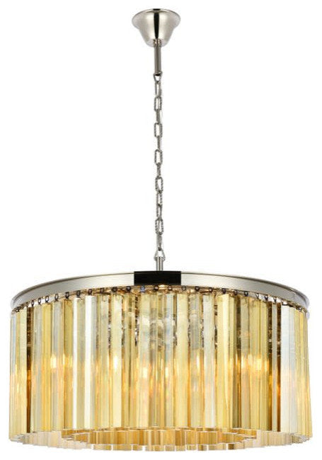 Elegant Lighting 1208D31-GT/RC Sydney 8 Light 32"W Crystal Drum - PolishedBy Elegant Furniture & Lighting
