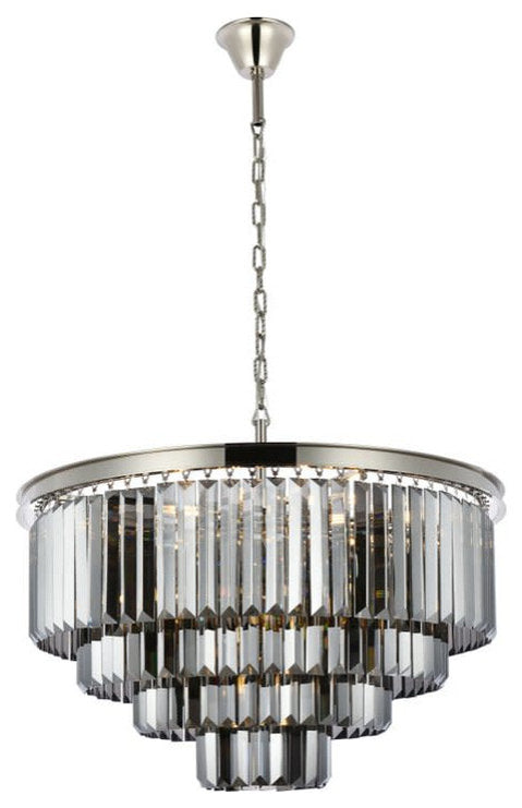 Elegant Lighting 1231D32-SS/RC Sydney 17 Light 32"W Crystal - Polished NickelBy Elegant Furniture & Lighting