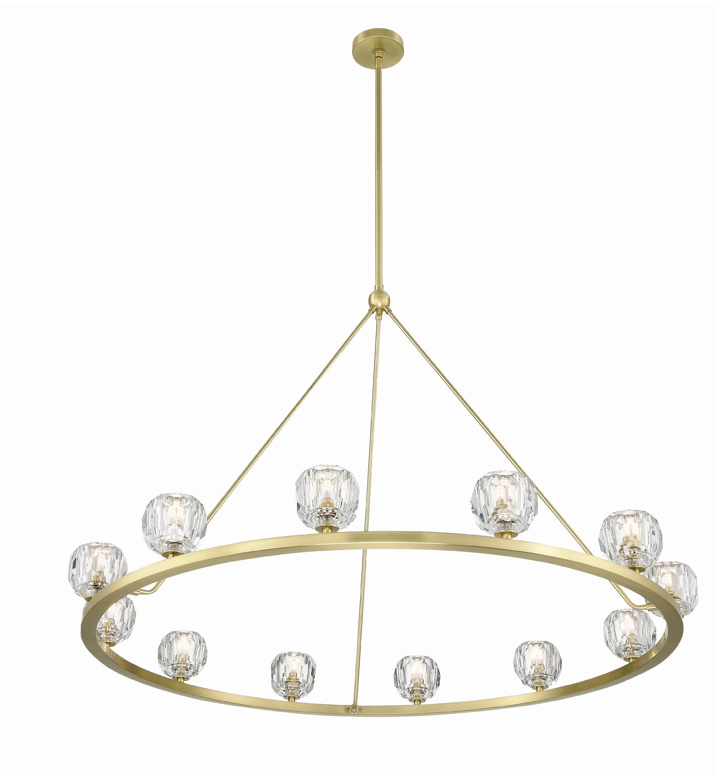 Aragon 12-Light Soft Brass Chandelier, Faceted Cut CrystalBy Crystorama Lighting