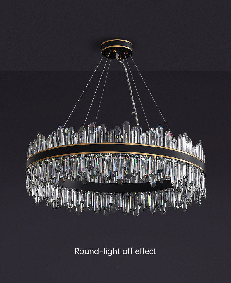 Ingria | Modern Ring LED Crystal Chandelier for Living Room, Dining Room, Dia39.4"By Miron Demid LLC