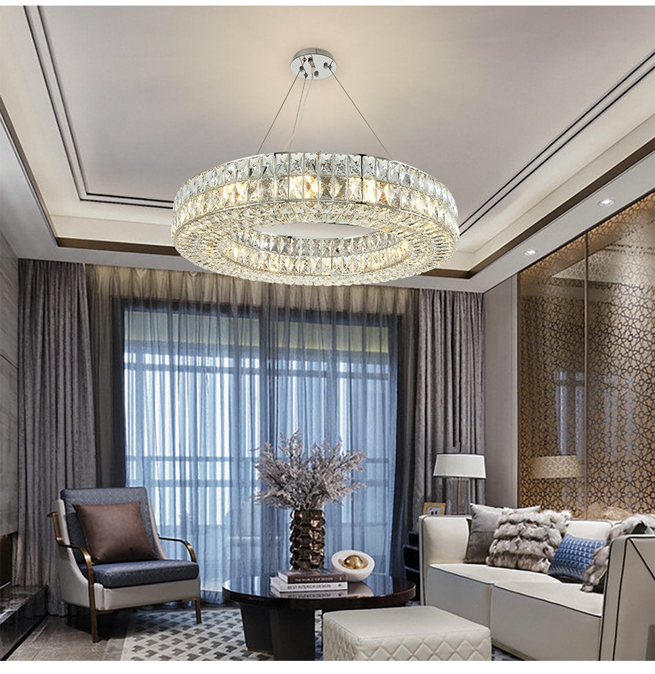 Modern LED Finest K9 Crystal Wheel Chandelier By Morsale, Diameter 32"By MORSALE
