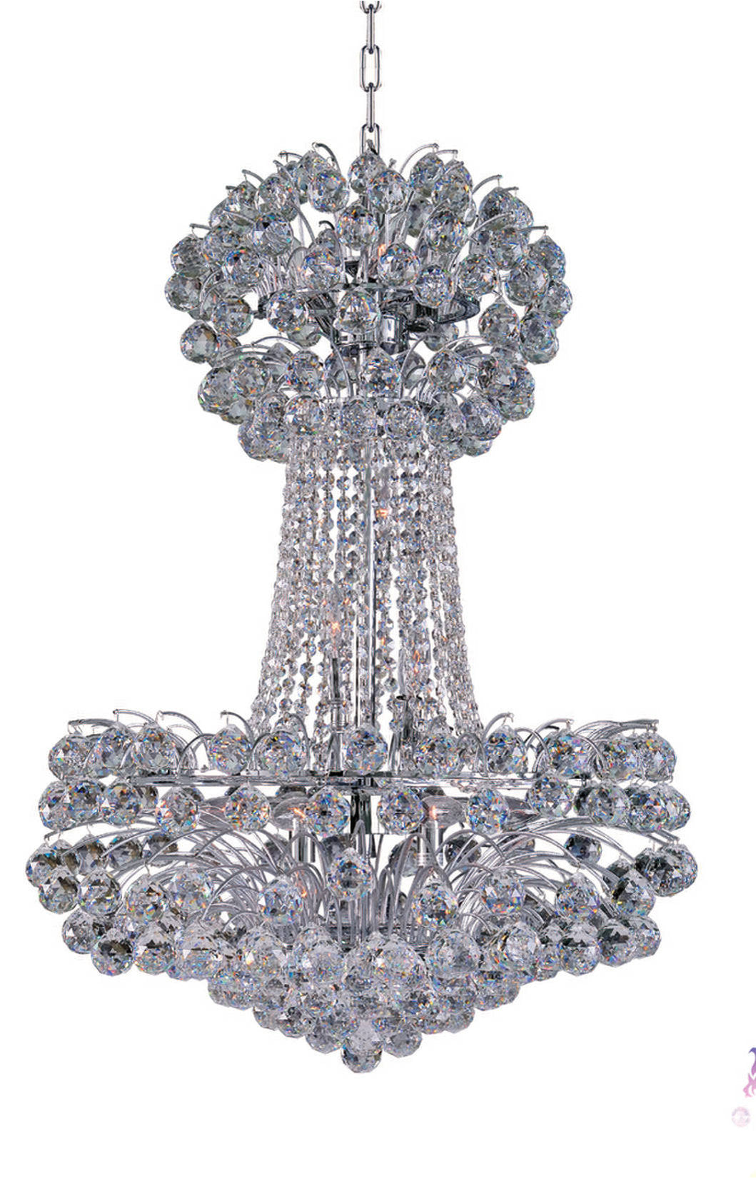 Artistry Lighting Sirius Collection Crystal Chandelier 26x36, ChromeBy Artistry Lighting