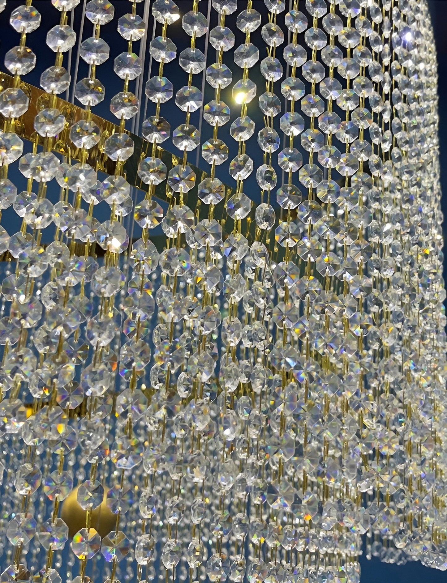 Falicon | Golden/Chrome Crystal Circular Spiral Chandelier, Chrome, Dia 39.4xh118.1", Non-Dimmable, Cool LightBy Miron Demid LLC