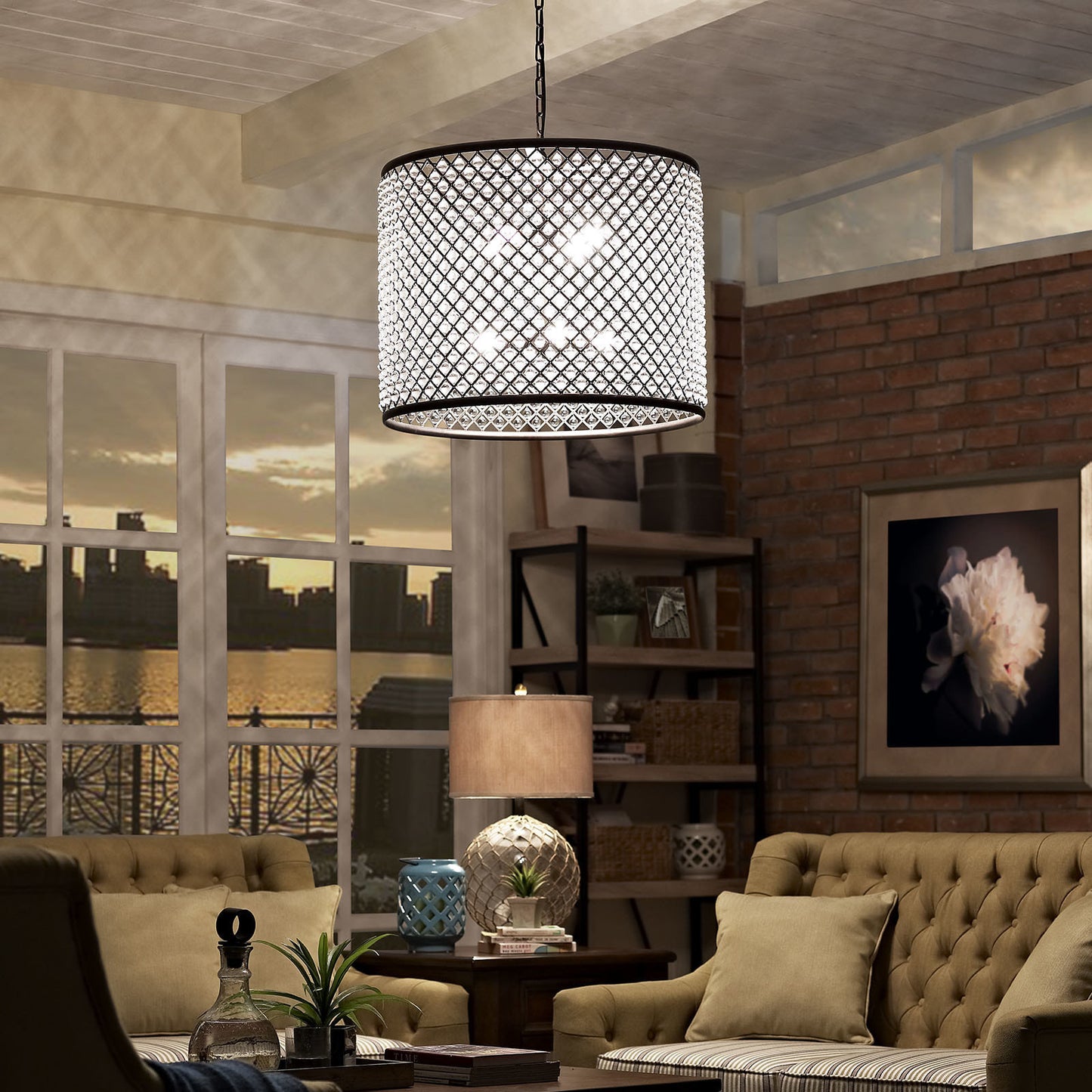 Hambleton Chandelier - Brown, 12By Evans & Londeen