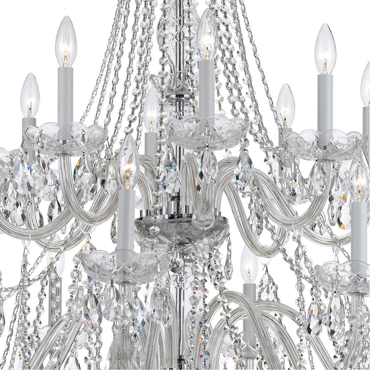 Traditional Crystal 16 Light Chandelier, Polished Chrome, 16, ClearBy Crystorama Lighting
