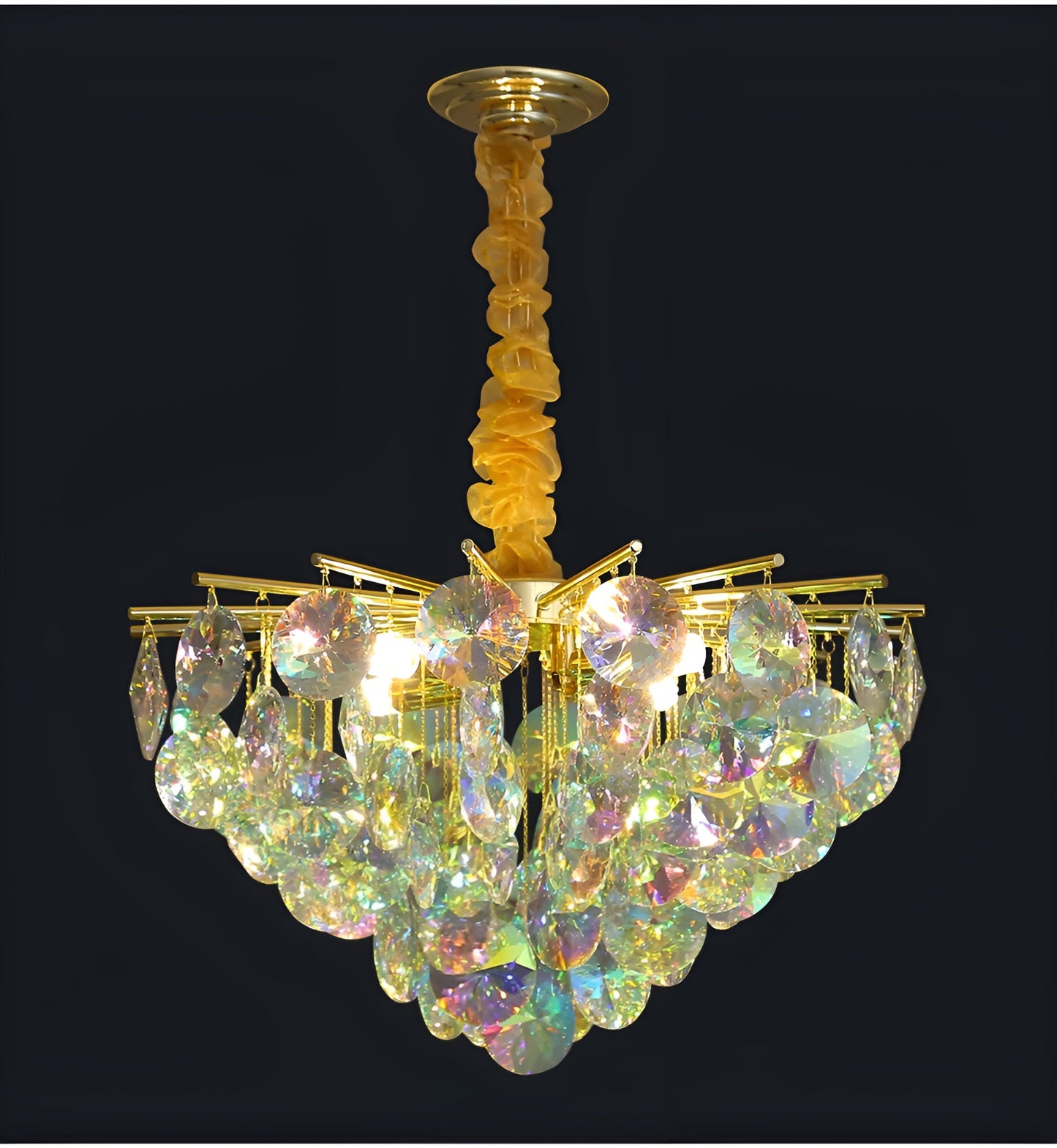 Bonifacio | Colorful Iridescent Crystal Chandelier, 31.5''By Miron Demid LLC